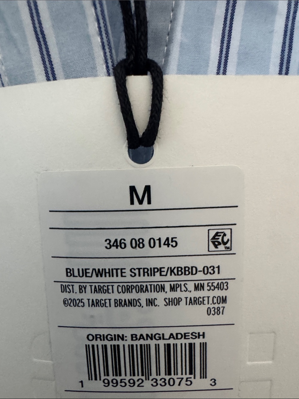 Striped Short-Sleeve Button-Down Dress in Light Blue - Picture 2 of 4
